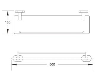 Полка стеклянная Shevanik SG5119H чёрный